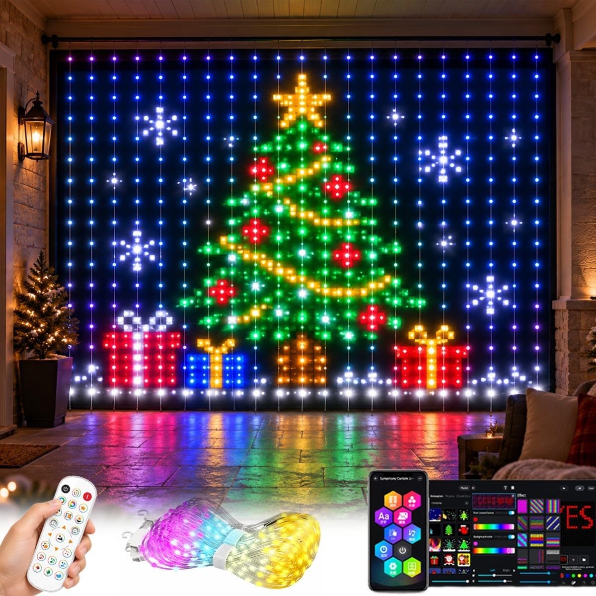 Home Decor Free App - RGB 크리스마스 커튼 조명, DIY 픽셀