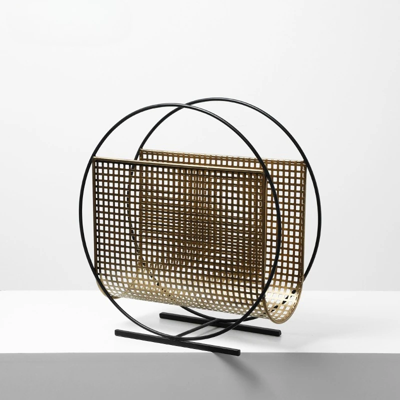 Home Decor Magazine - 창의적인 디자인의 격자형 원형 금속 잡지꽂이,