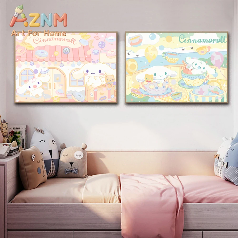 AZNM 산리오 쿠로미 시나모롤 캔버스 벽 장식, 액자 - Home Decor Magazine 리뷰 및 가격