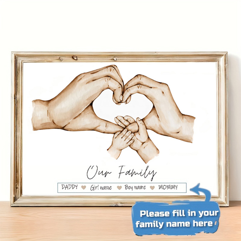 맞춤형 가족 이름 캔버스 그림 미니멀리스트 아트 프린트 - Home Decor Theme 리뷰 및 가격