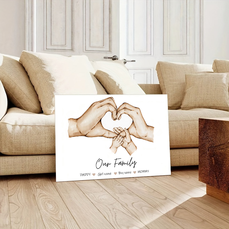 맞춤형 가족 이름 캔버스 그림 미니멀리스트 아트 프린트 - Home Decor Theme 리뷰 및 가격