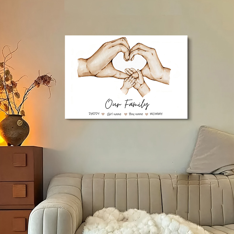 맞춤형 가족 이름 캔버스 그림 미니멀리스트 아트 프린트 - Home Decor Theme 리뷰 및 가격