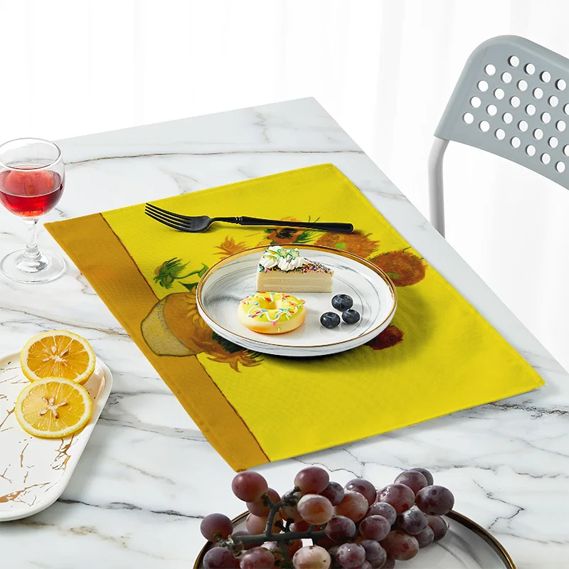 새로운 반 고흐 유화 테이블 매트 빈티지 아트 식탁보  - Linen Table Runner 리뷰 및 가격