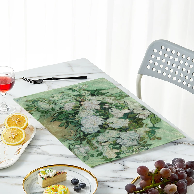 새로운 반 고흐 유화 테이블 매트 빈티지 아트 식탁보  - Linen Table Runner 리뷰 및 가격