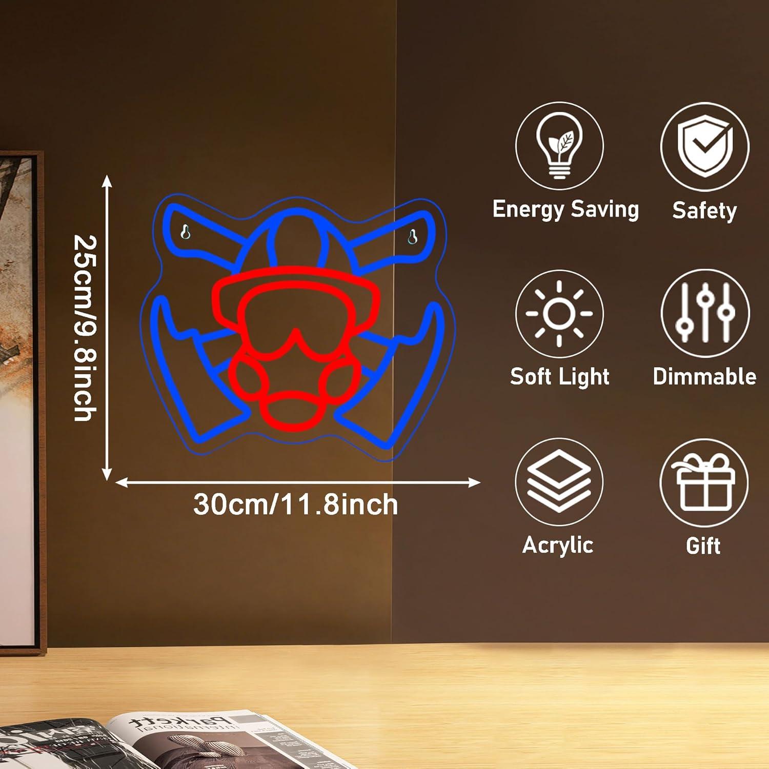 소방관용 방독면 모양의 네온사인, USB로 조절 가능한 - Home Decor Theme 리뷰 및 가격