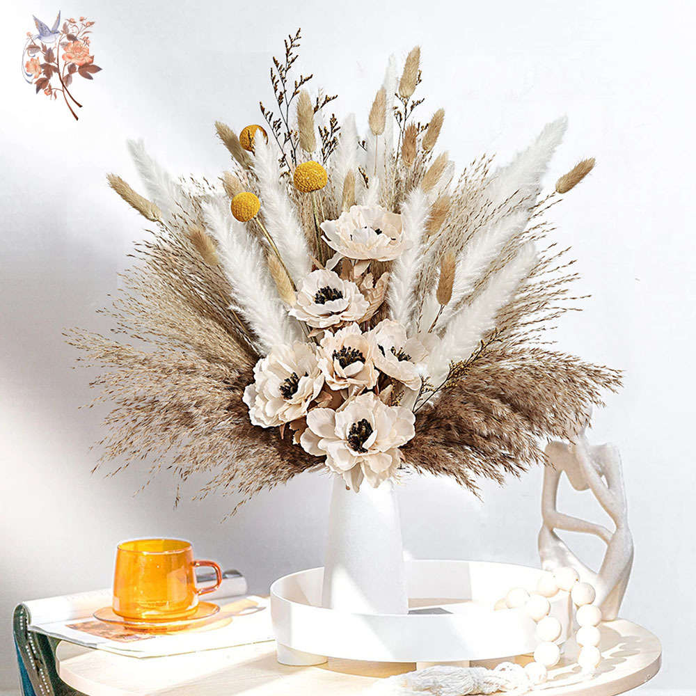 55Pcs 인공 꽃 꽃다발 푹신한 팜파스 잔디 믹스 가 - Pampas Grass Decor 리뷰 및 가격