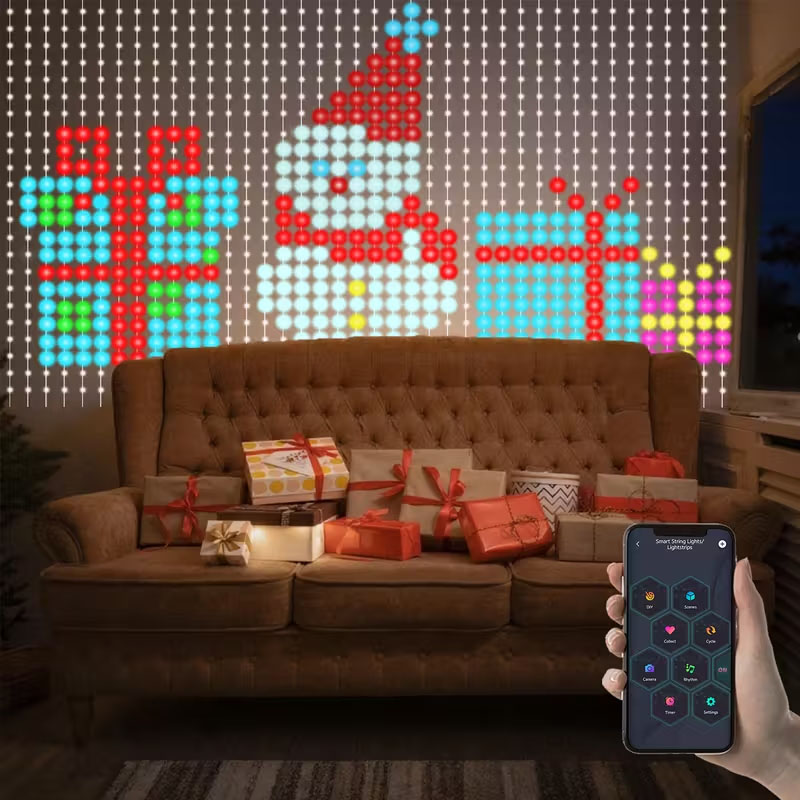 1/2PCS 400LED 스마트 커튼 라이트 크리스마스 - Home Decor Free App 리뷰 및 가격