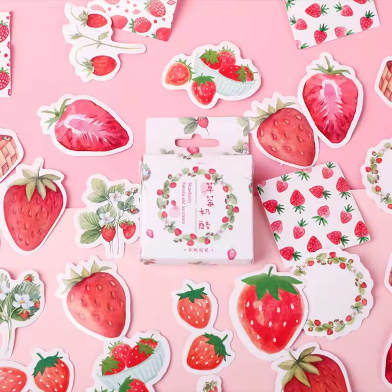 45Pcs 과일 딸기 상자 스티커 사진 앨범 스크랩북  - Home Decor Magazine 리뷰 및 가격