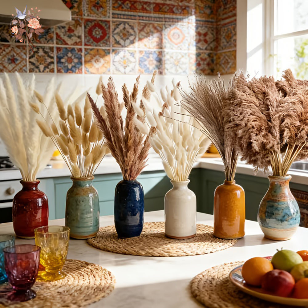 320개의 혼합된 푹신한 대형 팜파스그래스 드라이플라워 - Pampas Grass Decor 리뷰 및 가격