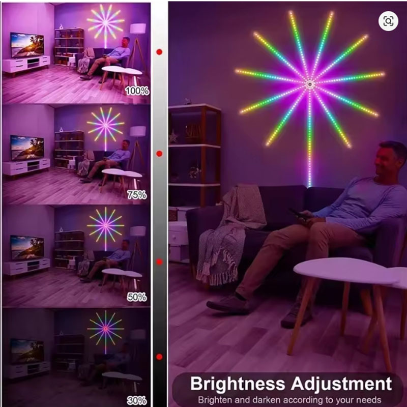 새로운 DC5V USB RGBIC 불꽃놀이 네온 LED - Home Decor Free App 리뷰 및 가격