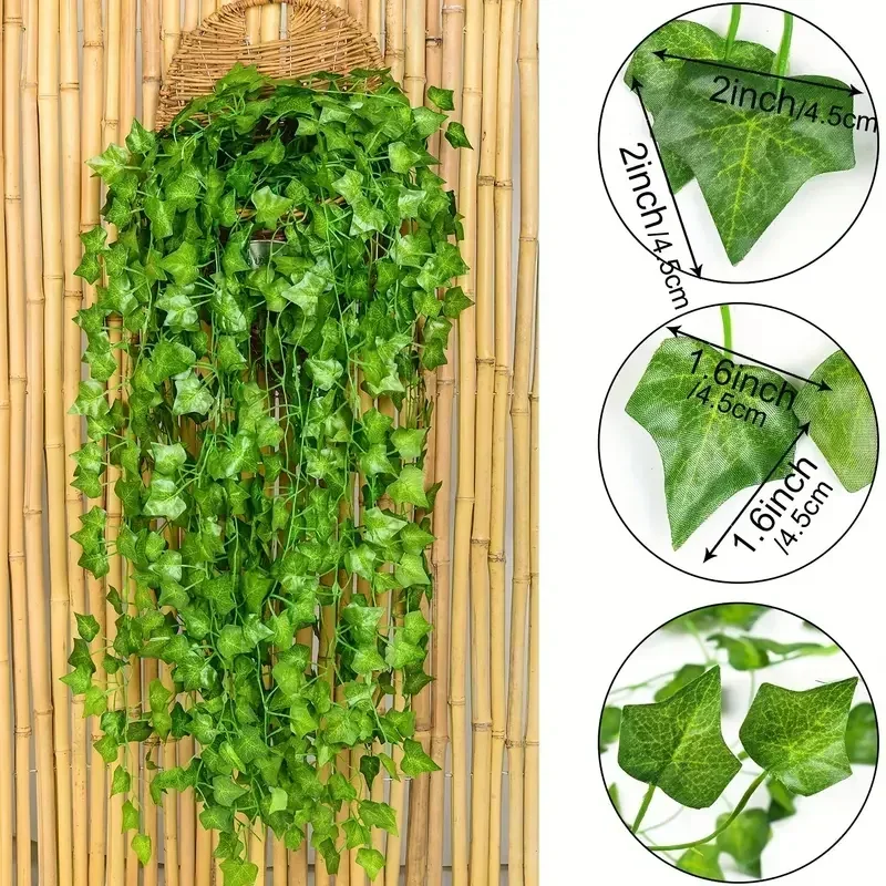 인공 녹색 담쟁이 잎 라탄 덩굴 잎 덩굴 걸이 화환 D - Rattan Plant Basket 리뷰 및 가격